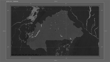 Burkina Faso composition. Grayscale elevation map