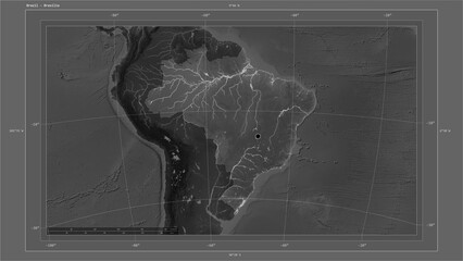 Brazil composition. Grayscale elevation map