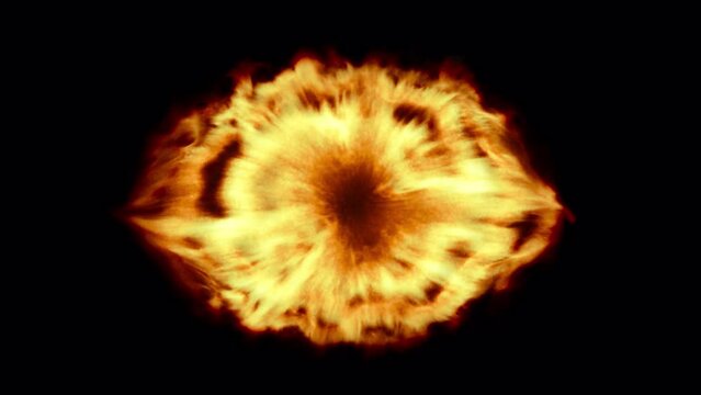 Fire eye on black background with alpha channel 