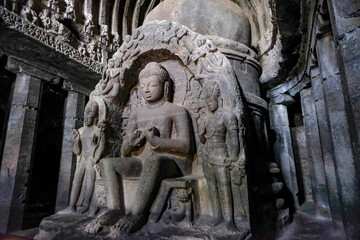 Ellora Caves are a rock-cut cave complex located in the Aurangabad District of Maharashtra, India. - 722856651