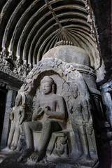 Ellora Caves are a rock-cut cave complex located in the Aurangabad District of Maharashtra, India. - 722856660