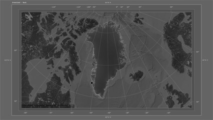 Greenland composition. Grayscale elevation map