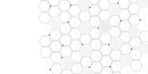 Vector hexagons pattern. Geometric abstract background with simple hexagonal elements. - obrazy, fototapety, plakaty