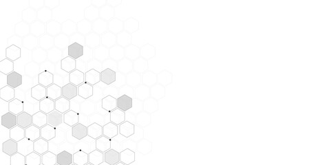 Vector hexagons pattern. Geometric abstract background with simple hexagonal elements.