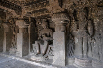 Ellora Caves are a rock-cut cave complex located in the Aurangabad District of Maharashtra, India. - 722857487