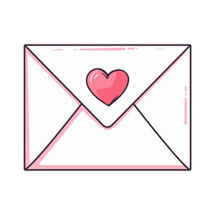 Love letter for Valentine's day isolated on white background. Vector illustration for any design. - 722857679