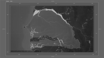 Senegal composition. Grayscale elevation map © zelwanka