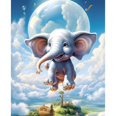 little elephant, toys, poster, wallpaper for children's room