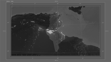 Tunisia composition. Grayscale elevation map