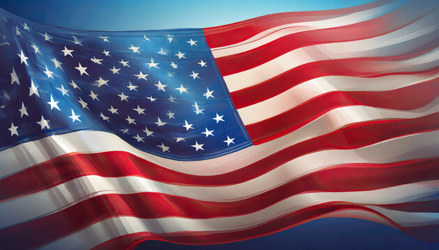 Illustration of the National Flag of the United States