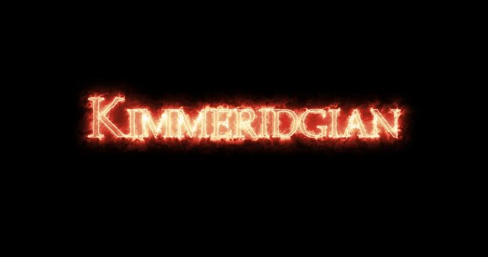 Kimmeridgian, age in the Late Jurassic Epoch, written with fire. Loop