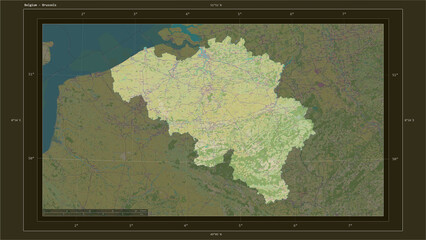 Belgium composition. OSM Topographic Humanitarian style map