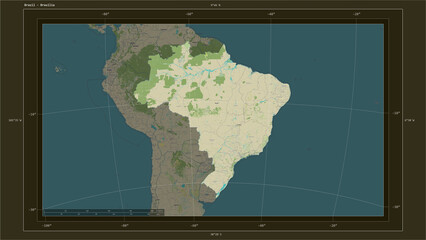 Brazil composition. OSM Topographic Humanitarian style map
