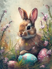 Easter background wallpaper poster card