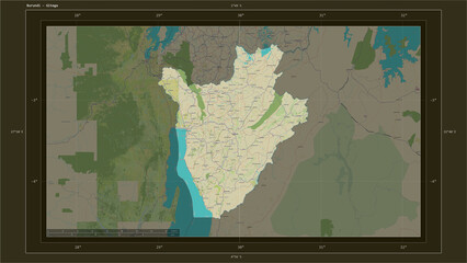 Burundi composition. OSM Topographic Humanitarian style map