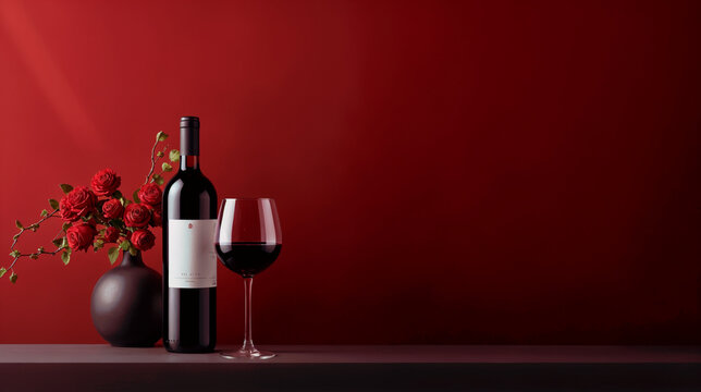 wine bottle and glass