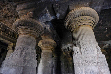 Ellora Caves are a rock-cut cave complex located in the Aurangabad District of Maharashtra, India. - 722861205