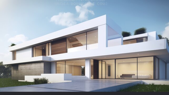 eye catching luxurious outdoor residential house render