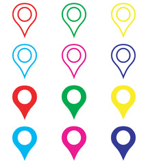 Location icon vector. Pin sign symbol in trendy flat style. Set elements in colored icons. Pointer vector icon illustration isolated on white background
