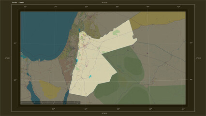 Jordan composition. OSM Topographic Humanitarian style map