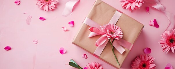 pink box with flowers