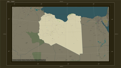 Libya composition. OSM Topographic Humanitarian style map