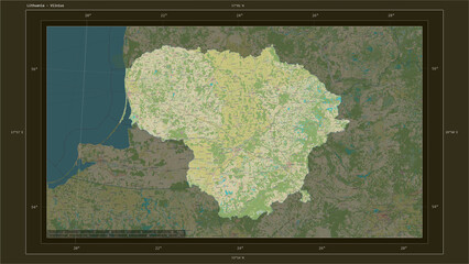 Lithuania composition. OSM Topographic Humanitarian style map