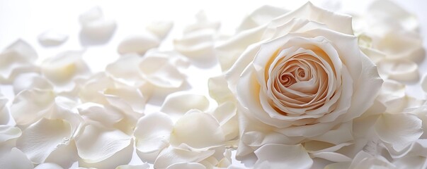 white rose on white background