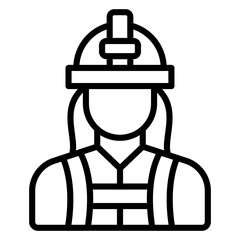 Firefighter Female Icon Style