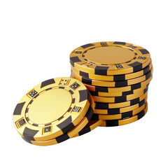 Poker chips, cut out - stock png.