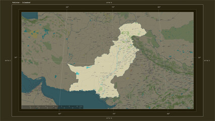Pakistan composition. OSM Topographic Humanitarian style map