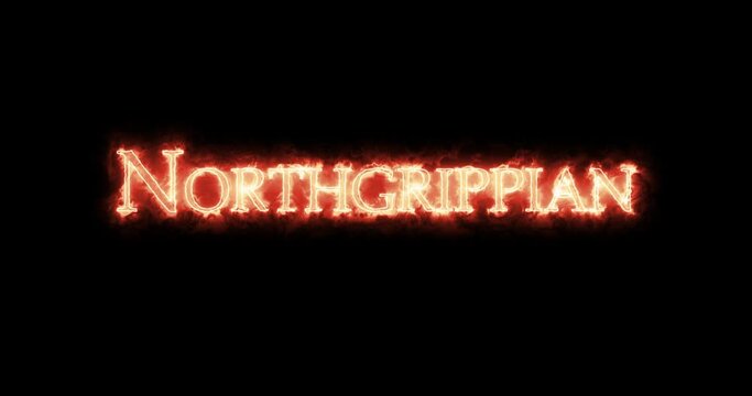 Northgrippian, geologic period, written with fire. Loop