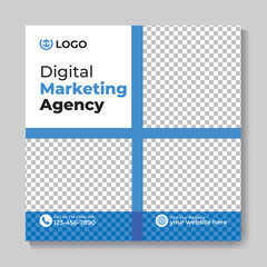 Corporate modern digital marketing agency social media post design template