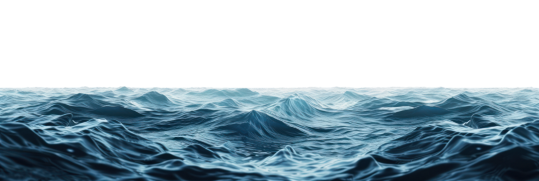 Surface of sea water, cut out - stock png.