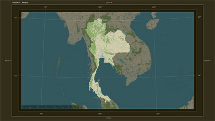 Thailand composition. OSM Topographic Humanitarian style map