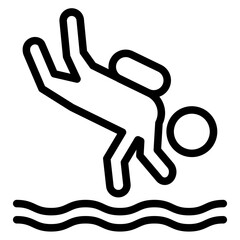 Drift Diving Icon Style