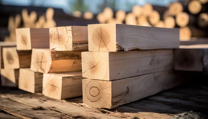 Fotobehang bundle of wood © Isidro