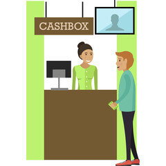 Bank cashbox vector icon isolated on white