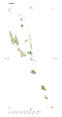 Vanuatu shape isolated on white. OSM Topographic Humanitarian style map