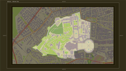Vatican composition. OSM Topographic Humanitarian style map