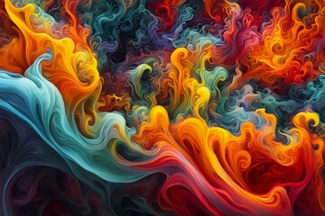 Masterpiece of Swirling Colors on Turbulent Flow (JPG 300Dpi 10800x7200)
