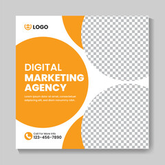Fototapeta premium Corporate digital marketing agency social media post design template
