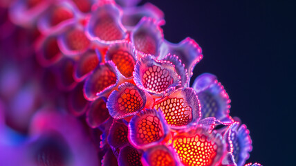 Abstract biology background, microscopic view of organic substance, microorganism or cells, macro. Microbiology concept. Scientific background.	
