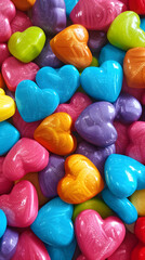 Fototapeta na wymiar Rainbow candy hearts