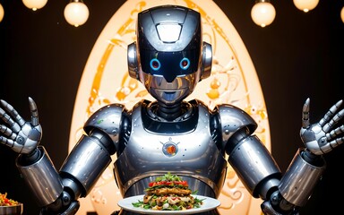 Fototapeta premium Redefining Culinary Excellence with the Chef of the Future