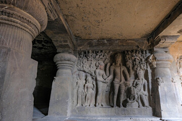 Ellora Caves are a rock-cut cave complex located in the Aurangabad District of Maharashtra, India. - 722872893