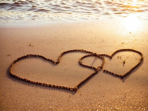 Beautiful valentines Day love on the beach
