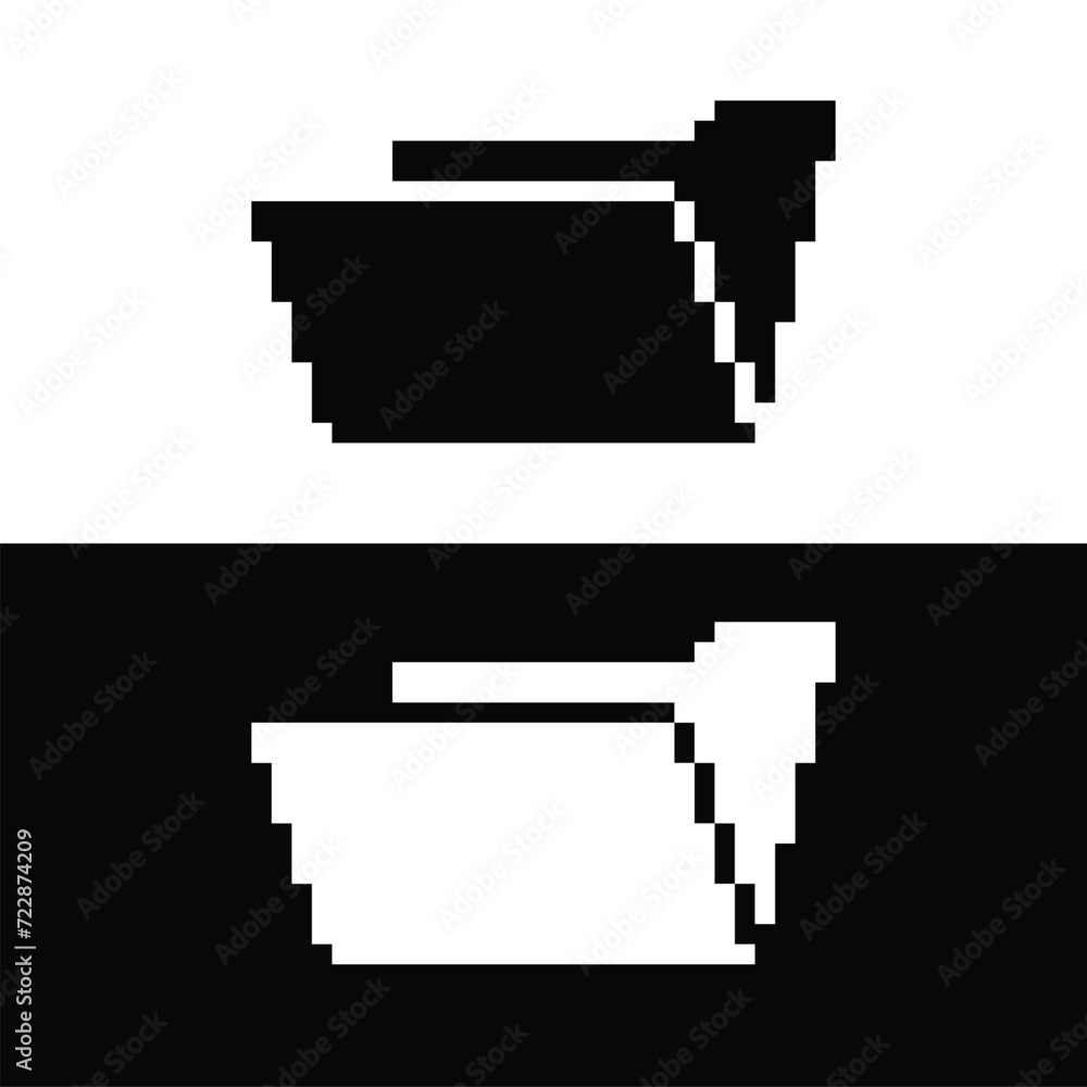 Poster pixel file folder icon. vector pixel art folder8 bit logo for game