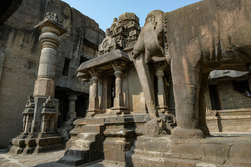 Ellora Caves are a rock-cut cave complex located in the Aurangabad District of Maharashtra, India. - 722874448
