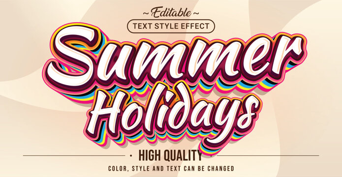 Editable text style effect - Summer Holiday text style theme.